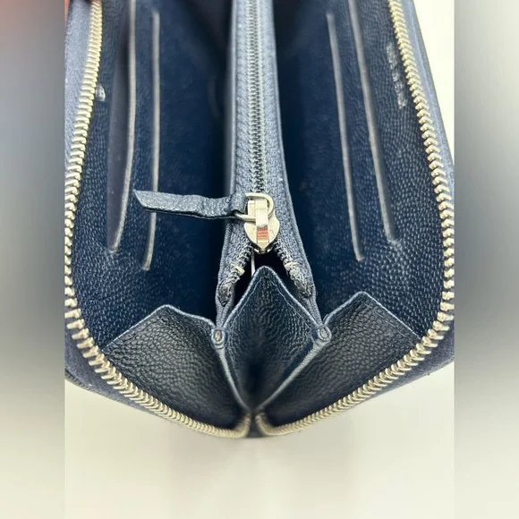(SOLD) Chanel Medium Blue Leather Zip Wallet (2760****) - Picture 12 of 14